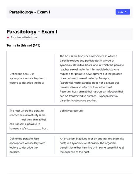 Parasitology Exam Flashcards Quizlet Pdf