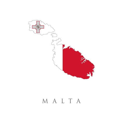 Malta vector map with the flag inside. National flag of Malta republic ...