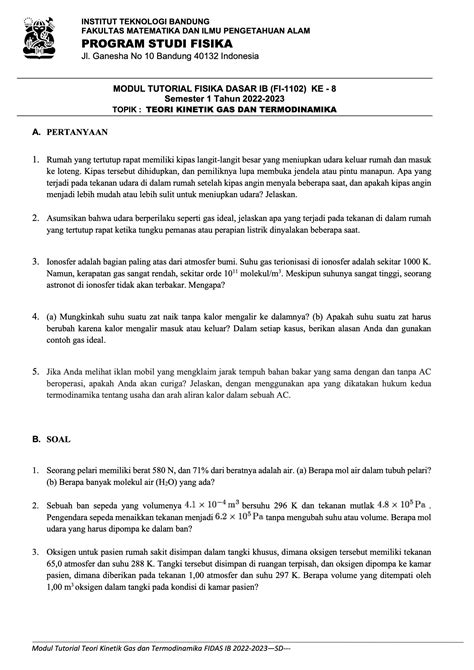 Tutorial Modul 8 Fisika 1b Itb Tahun 2022 2023 Mes Consulting