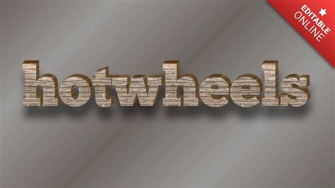 Hotwheels 3D Textura Madeira Gerador De Efeitos De Texto