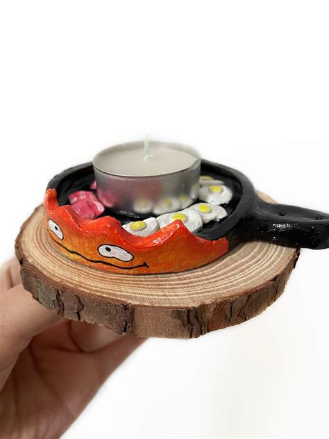 Howls Moving Castle Calcifer Candle Studio Ghibli Etsy