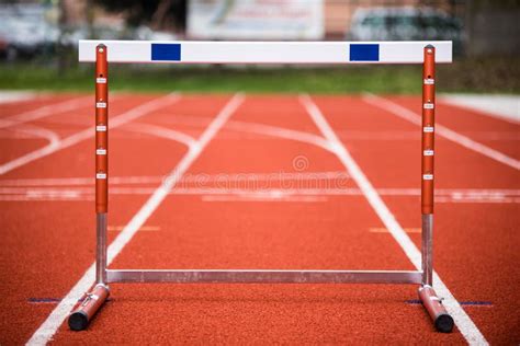 Hurdle On Race Track Stock Photo Image Of Stadium Success 179676802