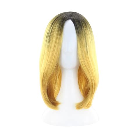 Wigs Human Hair Party Wig Gradient Short Straight Hair Highlight Female