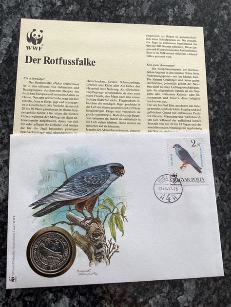 WWF Münzbrief der Rotfussfalke Beschreibung 1988 Kaufen auf