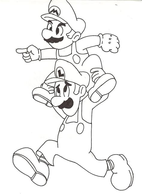 In Alto Disegni Da Colorare Di Super Mario E Luigi Migliori Pagine Da