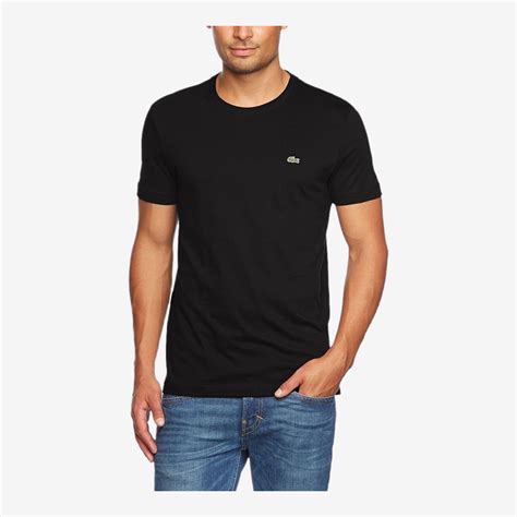 Lacoste T Shirt Col Rond Homme Manches Courtes Noir Worldshop