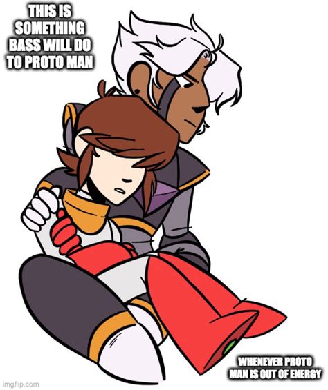 Bass With Proto Man On His Lap Imgflip