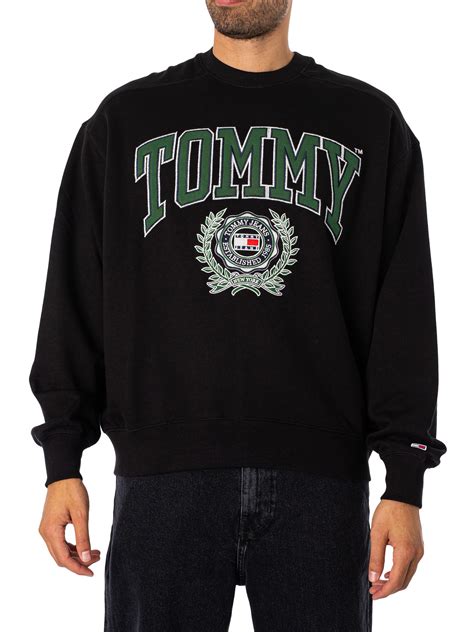 Tommy Jeans Boxy College Graphic Sweatshirt Black Standout