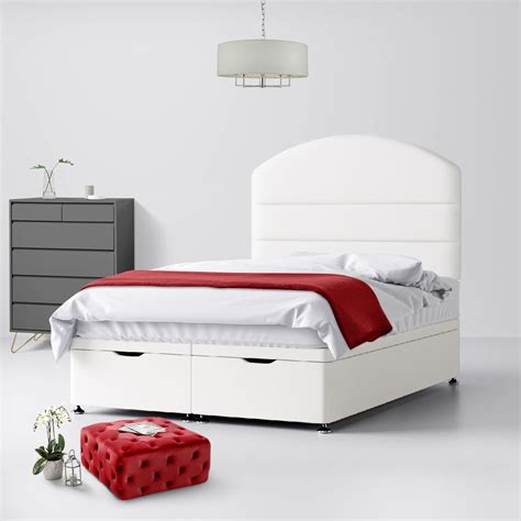 Dudley Lined White Fabric Divan Bed