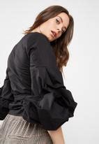 Poplin Wrap Blouse Black Dailyfriday Blouses Superbalist