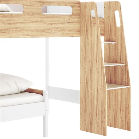 Kathy Bunk Bed With Shelf White Natural