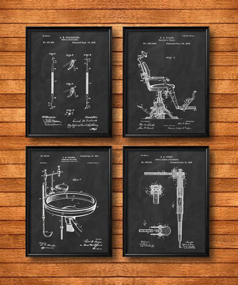 SET of 4 Dental Art Posters Patent Illustration Art Print - Etsy