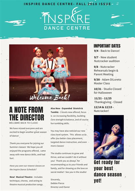 Back To Dance Newsletter Fall 2018