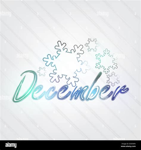 December Typography - background in retro style with snowflakes and ...