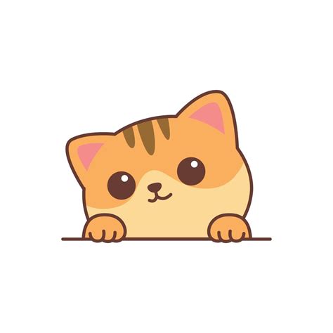 Cute Orange Cat Cartoon Illustration