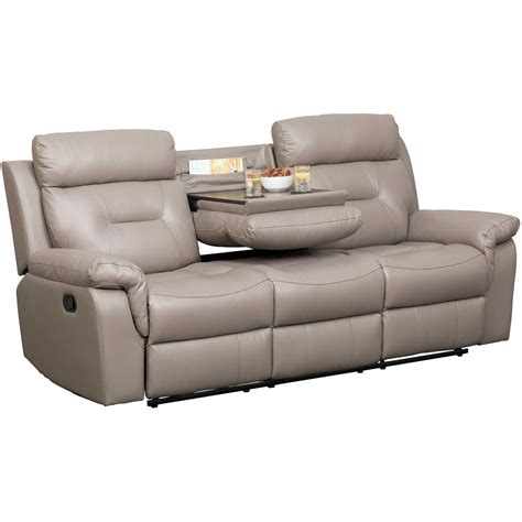 Watson Light Gray Leather Reclining Sofa With Ddt C Afw