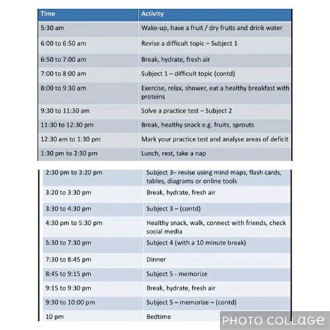 Best Time Table For School College Students Artofit