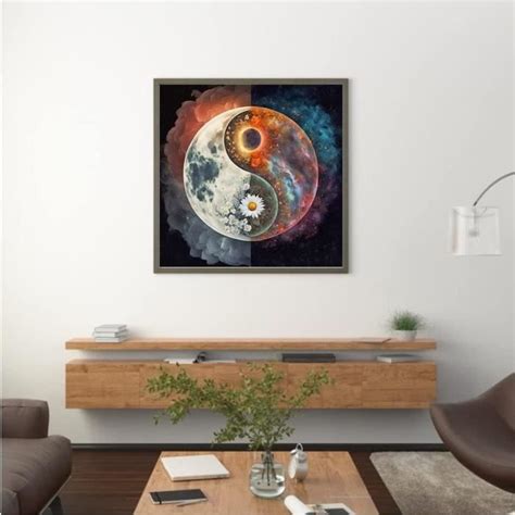 Broderie Diamant Yin Yang Kit Complet Bricolage Diamond Painting Yin