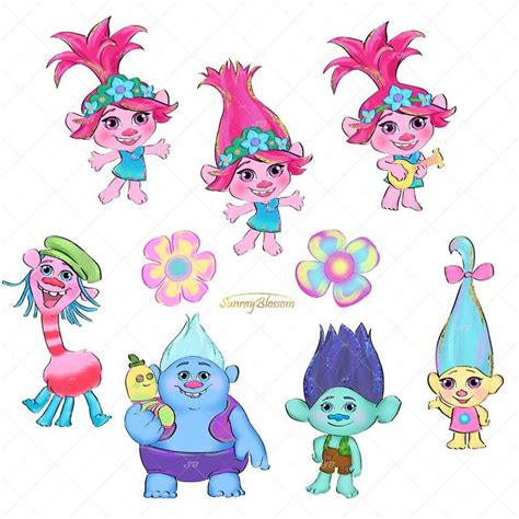 Party Trolls Clipart Trolls PNG Trolls Characters Trolls Inspired Clip ...