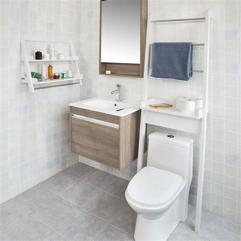 Buy Haotian White Floor Standing Tall Bathroom Storage Cabinet With 3 Shelves And 1doorlinen