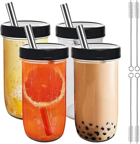 Cisivis Drinkbeker Bubble Tea Beker Met Deksel En Rietje Ml