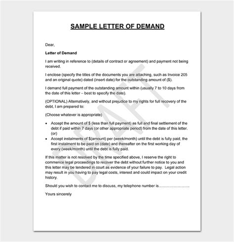 10 Day Demand Letter For Payment Collection Letter Template Collection