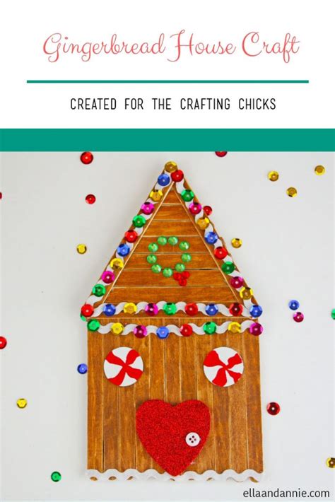 Popsicle Stick Gingerbread House Craft The Crafting Chicks