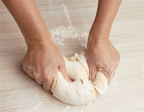 Kneading dough stock image. Image of domestic, flour - 25543985