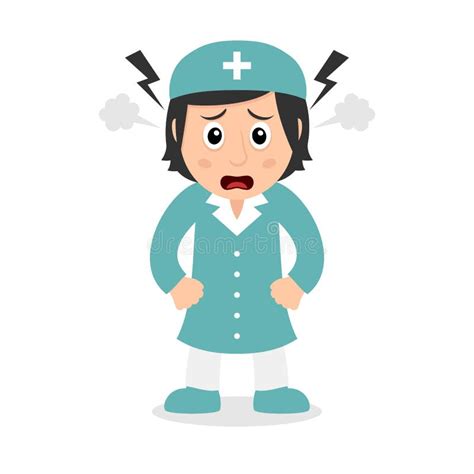 Angry nurse stock vector. Illustration of medicine, medical - 4564228