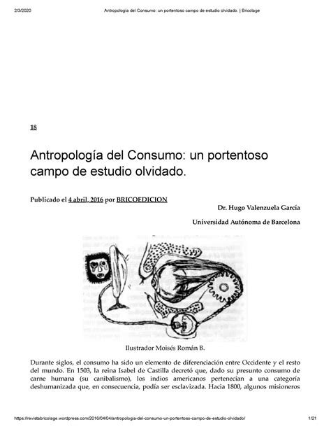 Antropología del Consumo un portentoso campo de estudio olvidado