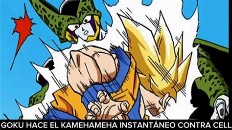 Goku Hace El Kamehameha Instant Neo Contra Cell Escena De Dbz Manga A