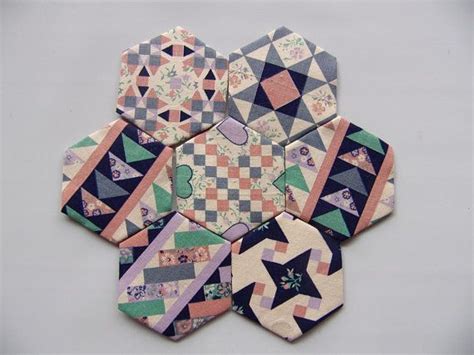 Finished English Paper Piecing Hexagons 15 Epp Set Of 50 Country Fabric Hexagons Epp Made