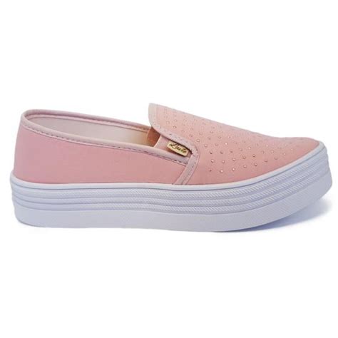 Tênis Feminino Slip On Plataforma Sapatilha Sola Alta K107 FABRICATA