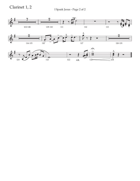 I Speak Jesus Choral Anthem Satb Clarinet Sheet Music Pdf The