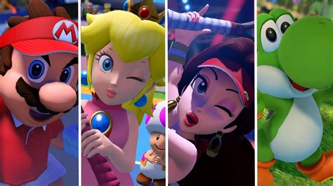 Mario Tennis Aces All Character Entrances Dlc Included Youtube