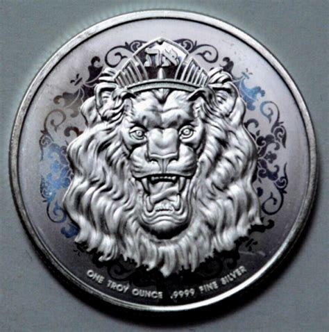 Oz Silver Niue Roaring Lion Head Coin Round Smi No