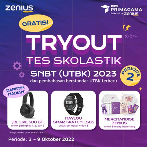 Try Out Snbt By Zenius New Primagama Kembali Diadakan