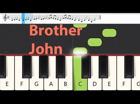 Easy Piano Are You Sleeping Brother John Song Tutorial With Music