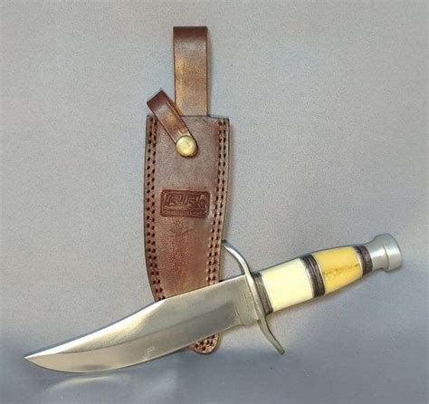 Rogue River Tactical Fixed Blade Bowie Style Hunting Knife 11 Includes Leather Sheath Mayo