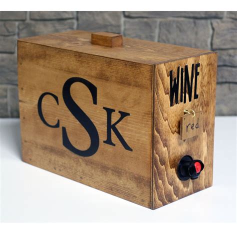 Wine barrel monogram wine box dispenser decanter Christmas