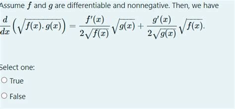 Solved Assume F And G Are Differentiable And Nonnegative Chegg