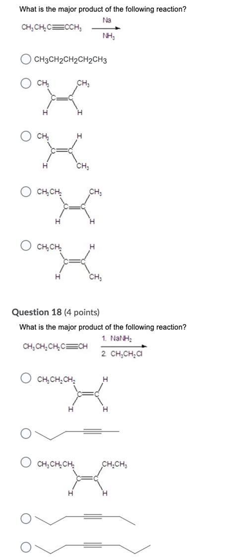 Solved What Is The Major Product Of The Following Reaction Chegg