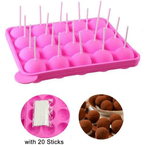 Silicone Cake Pop Baking Pan 20 Round Shapes Silicone Lollipop Mold Tray Cake Silicone Mold For