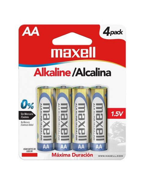 Pila Alcalina Aa Maxell Lr6 Pack 4 Unidades Ddd 25169