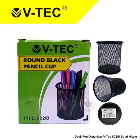 Jual V Tec Pen Organizer 802 B Pencil Cup Bulat Hitam Shopee Indonesia