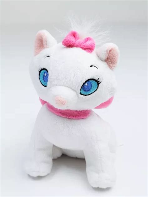 Disney Stuffed Animal Aristocats Marie White Cat Kitten Pink Bow Plush