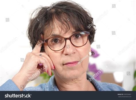 Portrait Brunette Mature Woman Glasses Stock Photo Shutterstock