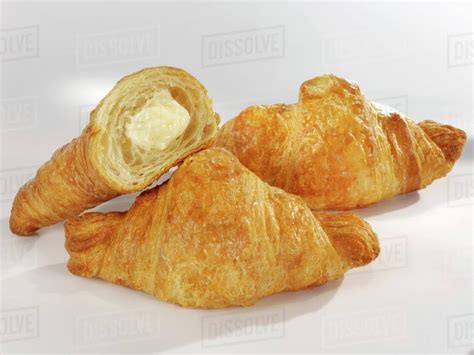 Croissant Filled With Vanilla Cream Stock Photo Dissolve