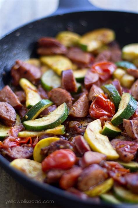 Smoked Sausage And Zucchini Skillet Yellow Bliss Road