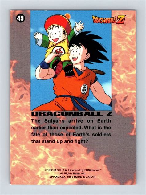 Dragon Ball Z Series 1 Card 49 1996 JPP Amada ArtBox EBay